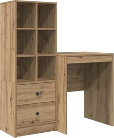 vidaXL Γραφείο με συρτάρι με ράφι με αποθήκευση 2 pcs Artisan Oak