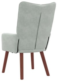 vidaXL Χαλαρωτική Πολυθρόνα Ανοιχτό γκρι 63 x 67 x 94 εκ. Βελούδο