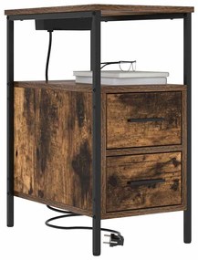 vidaXL Κουτιά Κρεβατοκάμαρας 2 pcs Καπνιστή δρυς 30 x 48 x 61 εκ