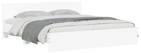 vidaXL Πλαίσιο Κρεβατιού με Κεφαλάρι Λευκό 200 x 200 εκ.