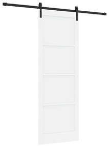 vidaXL Συρόμενη Πόρτα με Σετ Υλικών Λευκή 83x232 εκ. Συμπαγές Ξύλο Πεύκου