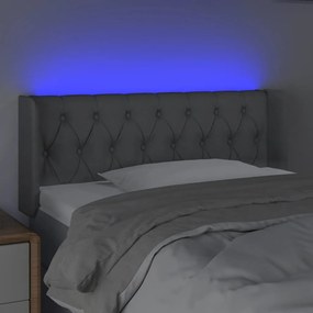 vidaXL Κεφαλάρι Κρεβατιού LED Ανοιχτό Γκρι 93x16x78/88 εκ. Υφασμάτινο