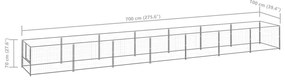 vidaXL Σπιτάκι Σκύλου Ασημί 7 μ² Ατσάλινο