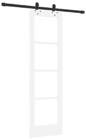 vidaXL Συρόμενη Πόρτα  με Σετ Υλικών Λευκό 61x198.5 εκ. Στερεό Ξύλο Πεύκου