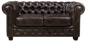 CHESTERFIELD Birmingham Καναπές 2Θέσιος Σαλονιού Καθιστικού,Δέρμα Απόχρωση Καφέ
