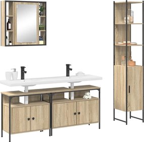 vidaXL Σετ Επίπλων Μπάνιου 4 pcs Δρύς Sonoma Επεξεργασμένο ξύλο