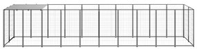vidaXL Σπιτάκι Σκύλου Μαύρο 6,05 m² Ατσάλινο
