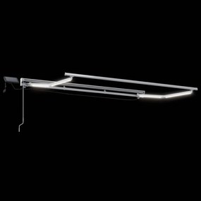 vidaXL Χειροκίνητο πλαίσιο τέντας με LED Λευκός 3,5 x 2 m