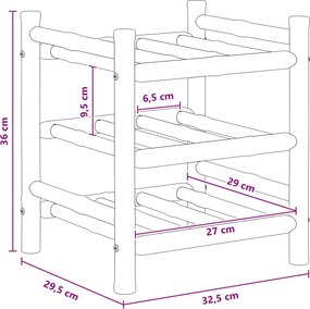 vidaXL Ράφι Κρασιού Φυσικό 32,5 x 29,5 x 36 εκ. Μπαμπού