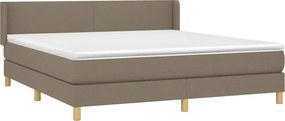vidaXL Κρεβάτι Boxspring με Στρώμα Taupe 160x200 εκ. Υφασμάτινο