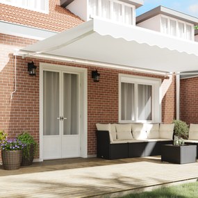 vidaXL Χειροκίνητη Ανασυρόμενη Τέντα Λευκή 500x350 cm