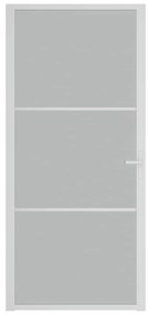 vidaXL Εσωτερική Πόρτα 93x201,5 εκ. Λευκό Ματ Γυαλί και Αλουμίνιο