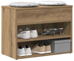 vidaXL Πάγκος Παπουτσιών τεχνίτης Δρυς 60x30x45 εκ. Επεξεργασμένο Ξύλο