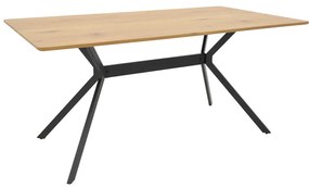 Τραπέζι Nerelis φυσικό mdf και πόδι μαύρο μέταλλο 160x90x75εκ Υλικό: WOOD-METAL 292-000099