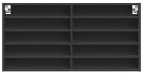 vidaXL Ραφιέρα Μαύρη 100x8,5x50 εκ. από Επεξεργασμένο Ξύλο