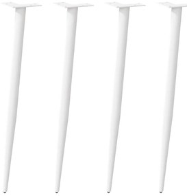 Πόδια Κονσόλας Κωνικού Σχήματος 4 τεμ. Λευκά 72-73 εκ. Ατσάλι