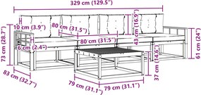 vidaXL Σειρά Καναπέ Εξωτερικού με μαξιλάρι 4 pcs Λευκό και Κρεμ