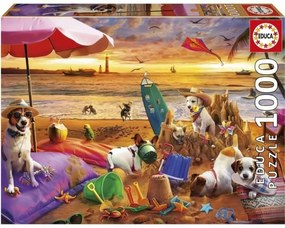 Παζλ Educa Perros jugando en la playa 1000 Τεμάχια