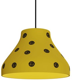Φωτιστικό Κρεμαστό Γυάλινο Μονόφωτο Melon Χρώμα Κίτρινο Ε27 Φ24x70cm - MEC-68425YELLOW