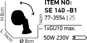Σποτ Μονόφωτο Homelighting Saba 77-3554 Black