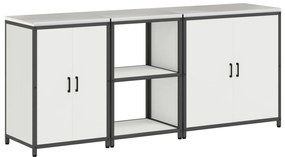 vidaXL Σετ Αποθήκευσης Κουζίνας με ράφι Άλλο 3 pcs Λευκό 210 x 50 x 92 εκ