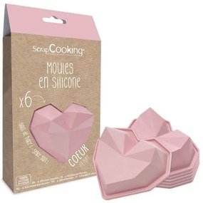 Scrap Cooking Καλούπια Σιλικόνης 6Τμχ 7.8x8.7xΥ3.1cm Καρδιές SCC-2912