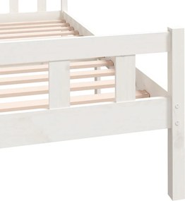vidaXL Πλαίσιο Κρεβατιού Λευκό 150 x 200 εκ. Μασίφ Ξύλο King Size