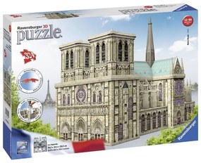 Puzzle 3D Ο Καθεδρικός Ναός Της Παναγίας Των Παρισίων 12523 324τμχ 34x16x26cm 10 Ετών+ Natural Ravensburger