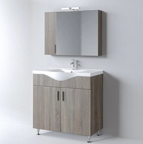 Martin Siena 90 Sonoma Dark - Πάγκος με Νιπτήρα &amp; Καθρέπτη