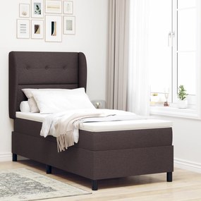 vidaXL Κρεβάτι Box Spring με Στρώμα Καφέ 80x200 εκ. Ύφασμα