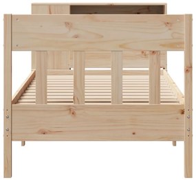 vidaXL Κρεβάτι Βιβλιοθήκη Χωρίς Στρώμα 75x190 εκ Μασίφ Ξύλο Πεύκο