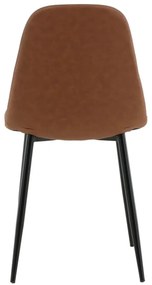 Venture Home Καρέκλες Τραπεζαρίας Polar 2 τεμ. Καφέ/Μαύρο Δερμ. Όψη - Πολύχρωμο