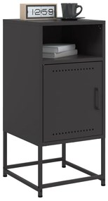 vidaXL Κομοδίνο Μαύρο 36x39x78 εκ. από Χάλυβα