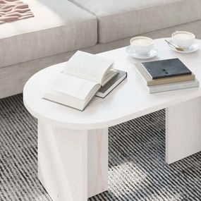 vidaXL Τραπεζάκι σαλονιού Λευκό 80 x 39.5 x 35 εκ. Μασίφ ξύλο πεύκου
