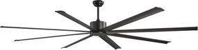 VEVOR 244 cm Aluminum Ceiling Fan Without Light Remote Control DC Motor Black