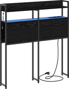 vidaXL Κεφαλάρι Αποθήκης με ράφι Μαύρη δρυς 90 cm Επεξεργασμένο ξύλο