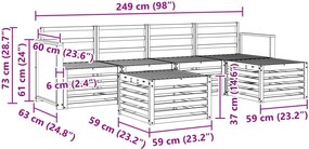 vidaXL Σειρά Καναπέ Εξωτερικού 6 pcs Φυσικό