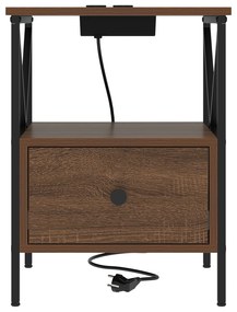 vidaXL Κομοδίνο Καφέ δρυς 41.5 x 40.5 x 55 εκ. Επεξεργασμένο ξύλο