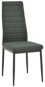 Καρέκλα Parker pakoworld ύφασμα σε ανθρακί απόχρωση με μαύρα μεταλλικά πόδια 39.5x48x95εκ