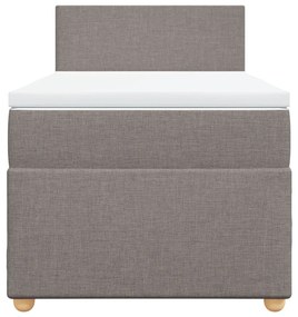 vidaXL Κρεβάτι Boxspring με Στρώμα Taupe 80x200 εκ. Υφασμάτινο
