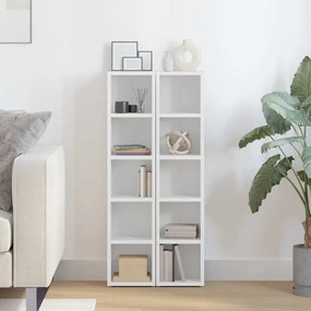 vidaXL Έπιπλα για CD 2 τεμ. Λευκά 21x16x93,5 εκ. από Μοριοσανίδα