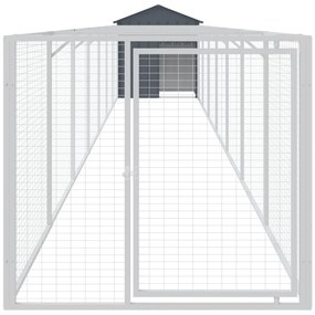 vidaXL Σπιτάκι Σκύλου με Οροφή Ανθρακί 117x813x123 εκ. Γαλβαν. Χάλυβας