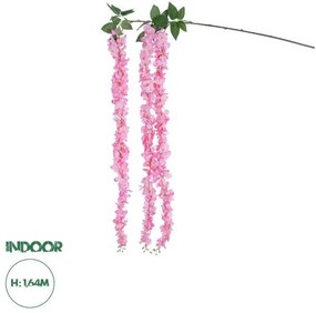 Artificial Garden PINK WISTERIA FLOWER BRANCH 21518 Τεχνητό Διακοσμητικό κλαδί Βιστέρια Ροζ Φ45 x Υ164cm Globostar 21518