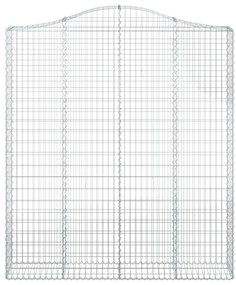 vidaXL Συρματοκιβώτια Τοξωτά 3 τεμ. 200x30x220/240 εκ. Γαλβαν. Ατσάλι