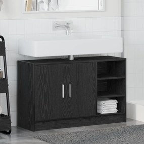 vidaXL ντουλάπι λεκάνης  Μαύρης Δρυς 90x29x55 εκ. Επεξεργασμένο Ξύλο