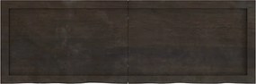 vidaXL Επιφάνεια Τραπεζιού Σκούρο Καφέ 120x40x(2-6)εκ Επεξ. Μασίφ Δρυς