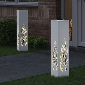 vidaXL Ηλιακό LED Φως Δρόμου 2 pcs Θερμό λευκό 18 x 18 x 80 εκ.