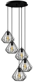 Φωτιστικό Οροφής Diamond 521SHN3396 Φ50x117cm 5xE27 40W Black Opviq