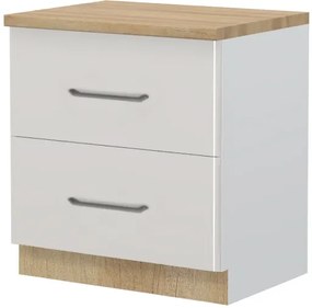 Επιδαπέδιο ντουλάπι Modena R-80-2F-Λευκό - Γκρι ανοιχτό - 80.00Χ60.00Χ88.00cm