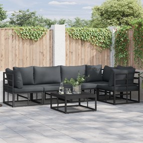 vidaXL Σετ Καναπέ Κήπου 5 pcs Μαύρο 283 x 143 x 71 εκ. Αλουμίνιο